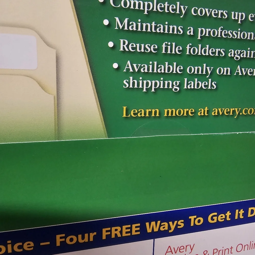 Avery 5029 Clear File Folder Labels